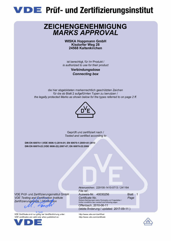 

VDE Prüf  und Zertifizierungsinstitut

